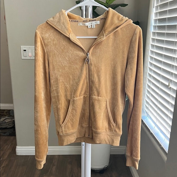 Max Studio Tops - Max Studio Camel Zip-Up Hoodie